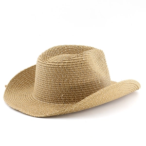 Western style straw cowboy hat with sequins and heart crown for men and women