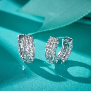925 Sterling Silver Moissanite Hoop Earrings For Men Women Hip Hop Pave D Color VVS Moissanite Jewelry Gift With GRA Certificate