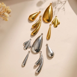 304 stainless steel teardrop and geometric pendants in gold and silver for DIY jewelry