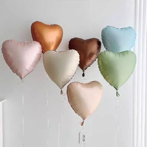 Retro Heart Shaped Aluminum Foil Balloons Matte Metallic Party Decorations For Birthday Wedding Bridal Shower Ins Style Vintage Colors
