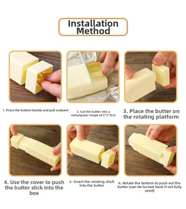 Detailed step-by-step guide showing how to load and use the rotating butter spreader tool