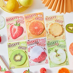Fruit Shaped Sticky Notes Realistic Die Cut Paper Memo Pads For Office School Student Stationery Strawberry Orange Pineapple