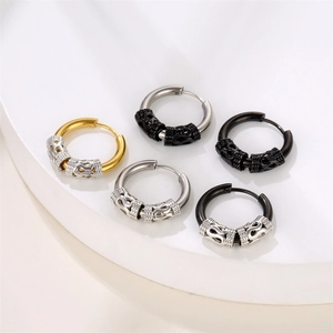 Vintage Drachenmuster Creolen Edelstahl Retro Relief Punk Hip Hop Stil Unisex Schmuck Mode Accessoire