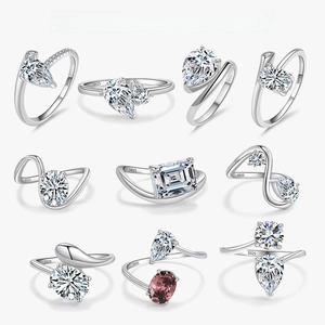 925 Sterling Silver Geometric Irregular Line Ring For Women Shiny Rhinestone Inlaid Personality Light Luxury Fine Jewelry Gift