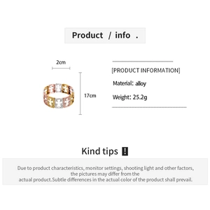 Detailed spec sheet of hollow cross elastic bracelet in gold, silver, and rose gold alloy