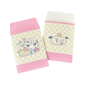 Cute cartoon plaid envelopes for idol cards featuring Pochacco dog and rice ball patterns