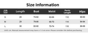 Detailed size chart for sexy backless polka dot two-piece set including S, M, and L sizes