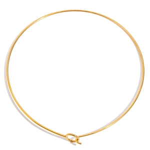 Minimalist Glossy Round Circle Necklace 18K Gold Plated Stainless Steel Waterproof Hypoallergenic Commuter Jewelry For Women