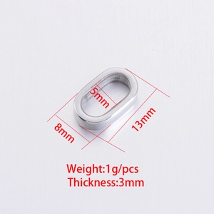 Technical dimensions of 8x13mm oval stainless steel ring with 3mm thickness detail