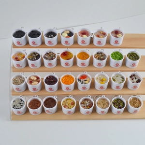 Realistic mini eight-treasure porridge keychain models set with 32 grain variety styles