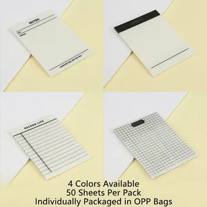 Minimalistische wasserfeste PET-Haftnotizen in vier Stilen mit 50 Blatt und OPP-Verpackung