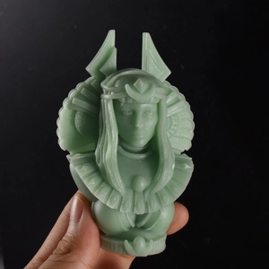 3D Egyptian Queen bust silicone mold for DIY scented candles and plaster decorations