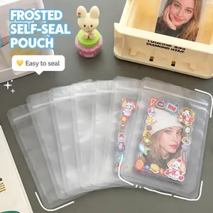 Frosted semi-transparent self-sealing storage bags for small items and accessories