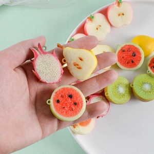 Realistische PVC-Mini-Fruchtanhänger mit Wassermelone und Drachenfrucht-Schlüsselanhängern