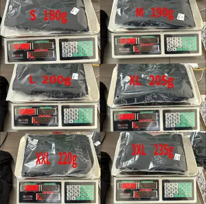 Detailed size and weight chart for men's linen shorts showing weights from S to 3XL