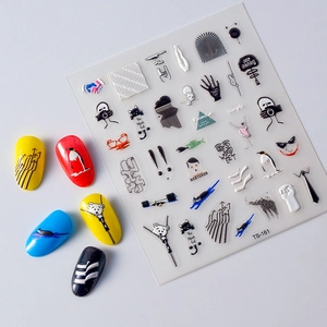Weihnachtliche 5D Nagelsticker mit Katzen-Relief und realistischen 3D-Texturen für Maniküre