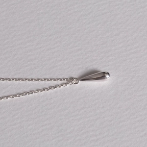 Minimalist 925 sterling silver water drop pendant necklace with polished finish