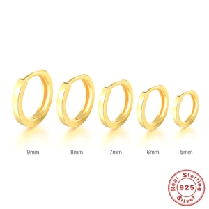 Minimalist 925 Sterling Silver Hoop Earrings Smooth Polished Huggie Earrings For Women Tiny Piercing Jewelry