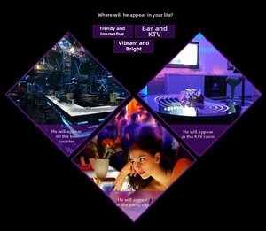 Luminous LED ice cubes glowing in purple and blue light for bar and party atmosphere
