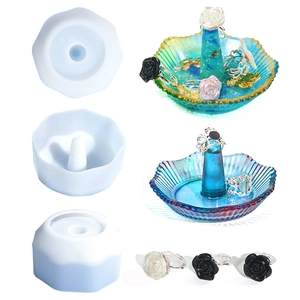 Molde De Silicona Para Bandeja De Anillos Con Forma De Flor Para Fundición De Resina Organizador De Joyas