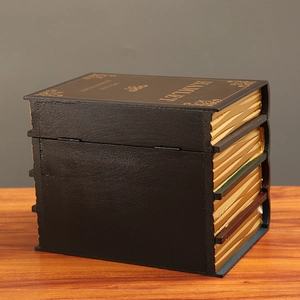 Vintage Shakespeare Hamlet faux book storage box with classic black and gold finish