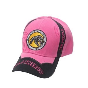Berretto da baseball rosa e nero con ricamo Black Panther e scritte con slogan