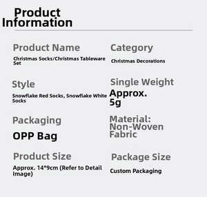 Detailed size chart for mini Christmas stocking cutlery holders made of non-woven fabric