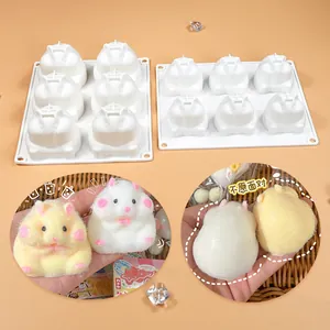 Macro detail of a 3D hamster silicone mold for mousse cakes and DIY plaster crafts