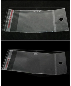 Transparent self-sealing OPP plastic bags with hanging holes for DIY jewelry packaging