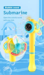 Submarine bubble wand with spinning propeller and bright LED lights for summer fun