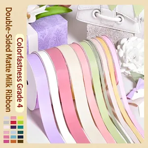 Matte Satin Ribbon Double Sided Polyester Satiny Dull Fabric For Gift Wrapping DIY Crafts Wedding Party Decoration