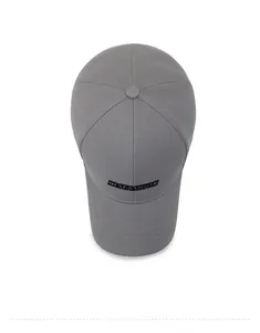 Top-down view of a gray baseball cap featuring black NI SFASHION letter embroidery