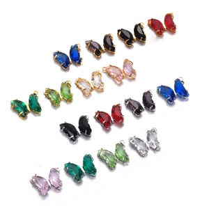 Colorful stainless steel butterfly charms with cubic zirconia inlay for jewelry making