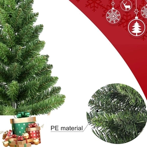 Deep green 60cm mini Christmas tree with PE needles and festive gift box ornaments