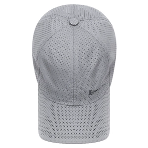 Unisex grey breathable mesh baseball cap for outdoor sports with quick-dry fabric