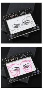 Detailed view of butterfly-shaped self-adhesive face rhinestones in silver and pink