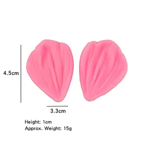 Ensemble de moules en silicone rose en forme de feuille pour décoration de gâteaux DIY
