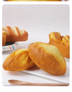 Detailed close-up of slow-rebound PU foam bread model with realistic toasted texture