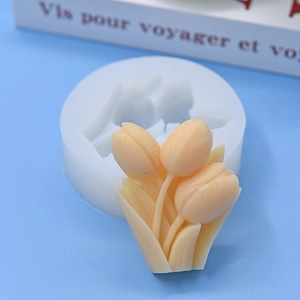 Stampo in silicone a bouquet di tulipani per candele fai-da-te e decorazioni torte