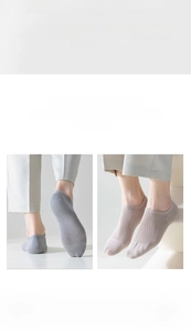 Close-up of breathable knit texture and cotton-spandex material on invisible boat socks
