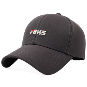Casquette de baseball gris foncé avec broderie FBKS 3D et visière courbée mixte