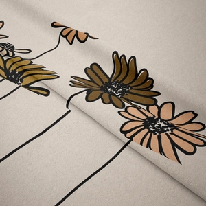 Artistic abstract floral wall tapestry in soft apricot velvet fabric for home decoration