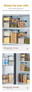 Vista detallada de recipientes herméticos para organizar la cocina y almacenar alimentos