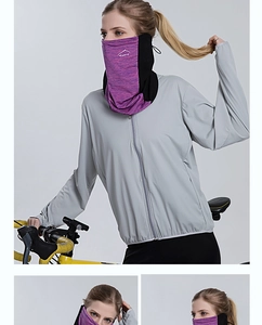 Detail of breathable ice silk fabric on sun protection mask for cycling and outdoor sports