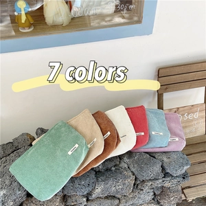 Corduroy Makeup Bag Large Capacity Cosmetic Pouch For Women Girls Retro Ins Style Zipper Storage Case Travel Organizer