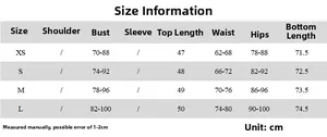 Detailed size chart for women's slim fit vest and shorts set with chest lace-up