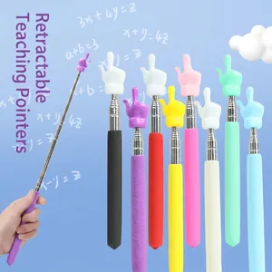 Telescopic Pointer Stainless Steel Extendable Teaching Stick Finger Reading Wand For Classroom Presentation Teacher