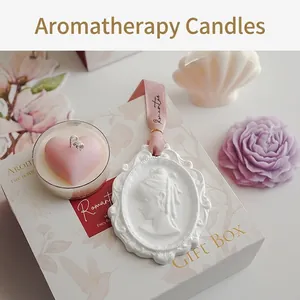 Artistic Mother's Day scented candle gift box with heart and goddess aromatherapy ornaments