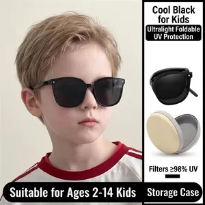 Foldable Kids Sunglasses PC Frame UV Protection Portable Square Shades For Toddler Children Boys Girls Outdoor Summer Travel