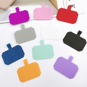 Universal colorful phone lanyard patches in ten vibrant durable fabric connector pads